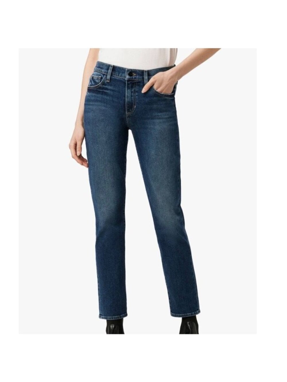 Joe's Mid Rise Lara Jeans Crop 28 Traveller Blue Slim Straight Leg Stretch EUC